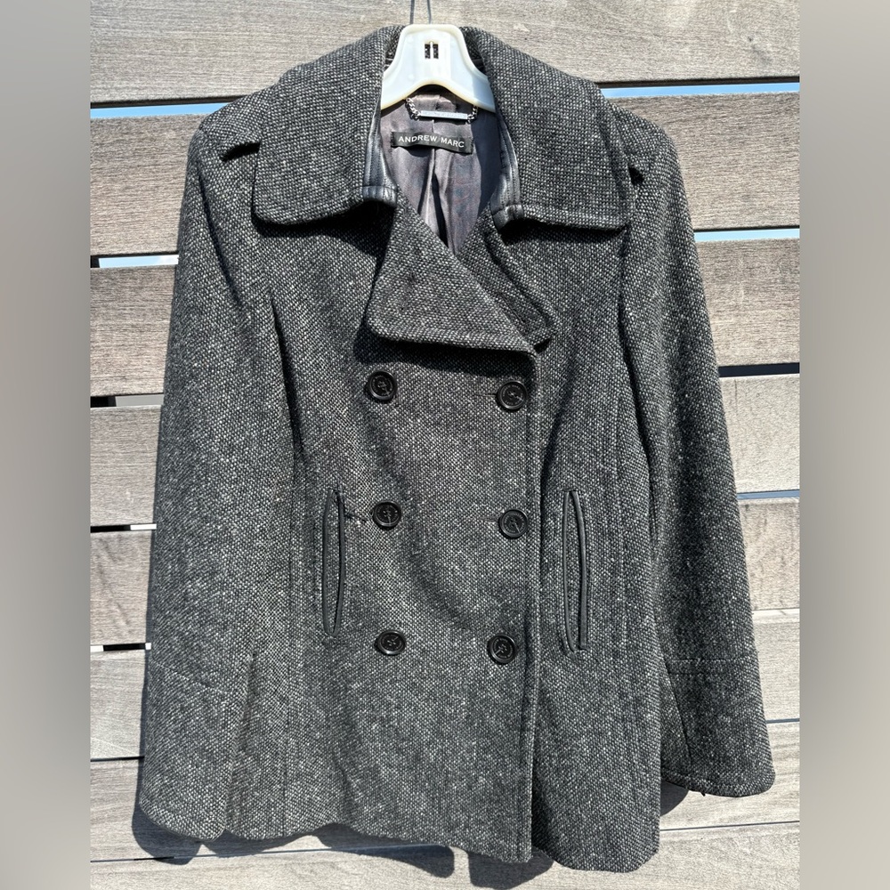 Andrew Marc Women's Charcoal Peacoat